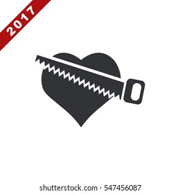 Heart Icon Vector flat design style