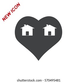 Heart Icon Vector flat design style