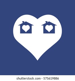 Heart Icon Vector flat design style