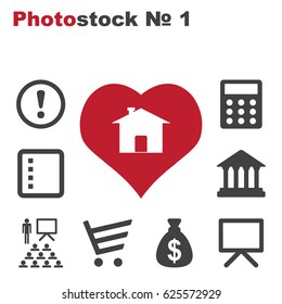 Heart Icon Vector flat design style
