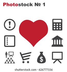 Heart Icon Vector flat design style