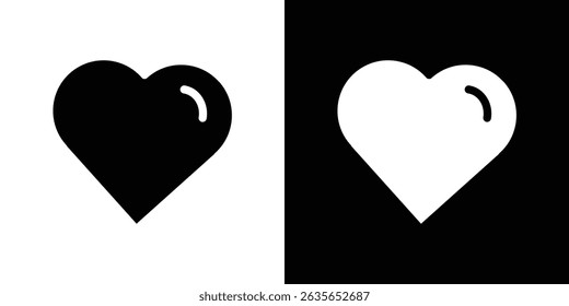 Heart icon Vector in flat style. Collection silhouettes