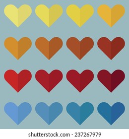 Heart Icon Vector with Four Color.