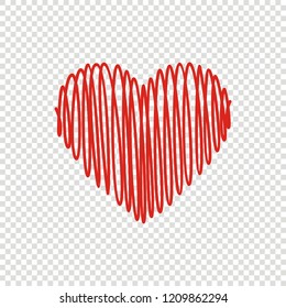 Heart Icon Vector. Hand drawn  Love symbol. Valentine's Day sign, emblem isolated on transparent

background