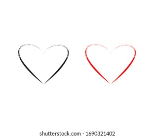 Heart icon vector hand drawn design. love vector illustration. grunge love decorative design elements color editable