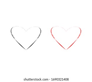 Heart icon vector hand drawn design. love vector illustration. grunge love decorative design elements color editable