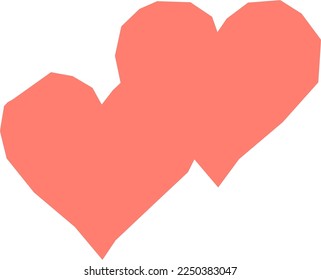 Heart icon vector. Hand drawn love symbol. Valentine's day sign, emblem isolated on red background