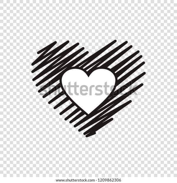 Heart Icon Vector Hand Drawn Love Stock Vector Royalty Free