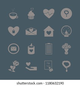 heart icon. heart vector icons set rose bouquet, snow globe icon flat design, cupcake heart and medical report