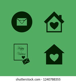 heart icon. heart vector icons set heart envelope and house heart