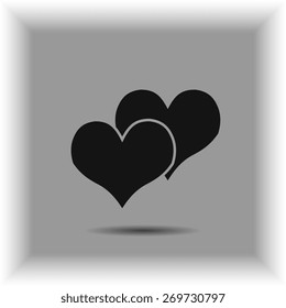 Heart icon, vector illustration.