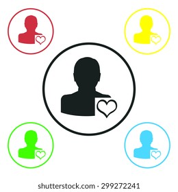 Heart icon, vector illustration