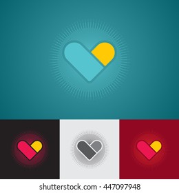 Heart icon. Vector illustration.