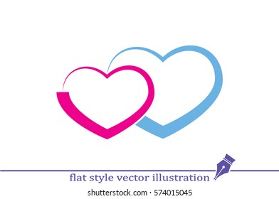 heart icon vector illustration.