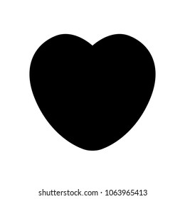 Heart Icon. Vector Illustration. Black Simple Icon isolated on White Background