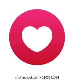 Heart Icon Vector Illustration in a Circle Button