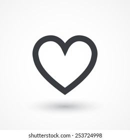 Heart icon vector illustration. Flat design style 