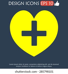 heart Icon, vector illustration. Flat design style 