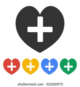 heart Icon, vector illustration. Flat design style 