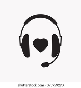 heart icon, vector illustration. Flat design style