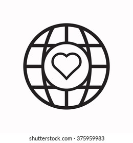 heart icon, vector illustration. Flat design  