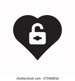 heart icon, vector illustration. Flat design  