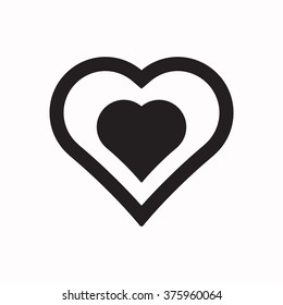 heart icon, vector illustration. Flat design  