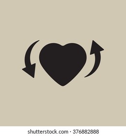 heart icon, vector illustration. Flat design  