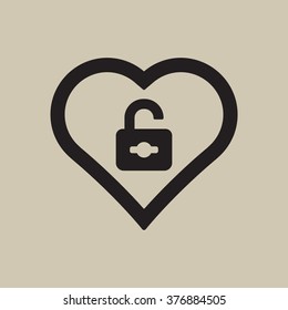 heart icon, vector illustration. Flat design 