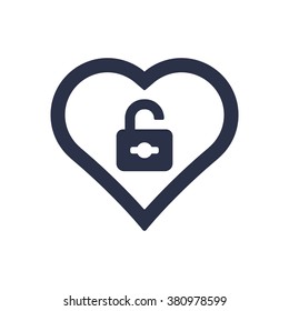 heart icon, vector illustration. Flat design style