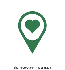  Heart  icon, vector illustration. Flat design style