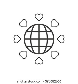  Heart  icon, vector illustration. Flat design style