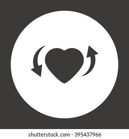 Heart  icon, vector illustration. Flat design style