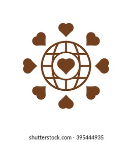  Heart  icon, vector illustration. Flat design style