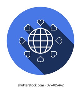  Heart  icon, vector illustration. Flat design style