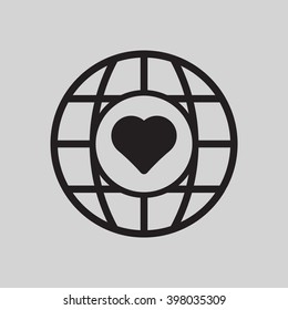  Heart  icon, vector illustration. Flat design style
