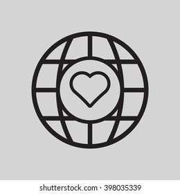  Heart  icon, vector illustration. Flat design style