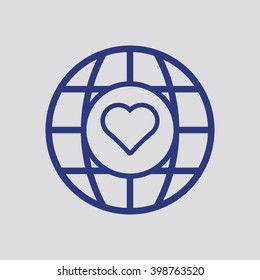  Heart  icon, vector illustration. Flat design style