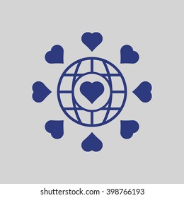  Heart  icon, vector illustration. Flat design style