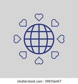  Heart  icon, vector illustration. Flat design style