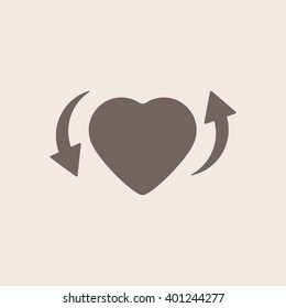  Heart  icon, vector illustration. Flat design style
