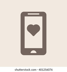  Heart  icon, vector illustration. Flat design style