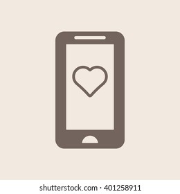  Heart  icon, vector illustration. Flat design style