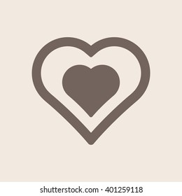  Heart  icon, vector illustration. Flat design style