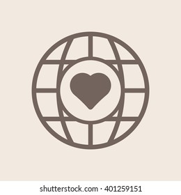  Heart  icon, vector illustration. Flat design style