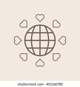  Heart  icon, vector illustration. Flat design style