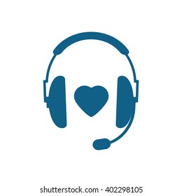 Heart icon, vector illustration. Flat design style