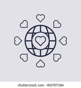  Heart  icon, vector illustration. Flat design style
