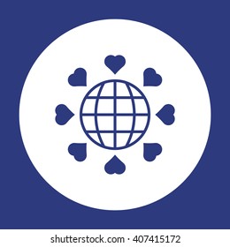  Heart  icon, vector illustration. Flat design style
