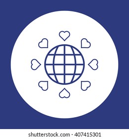  Heart  icon, vector illustration. Flat design style